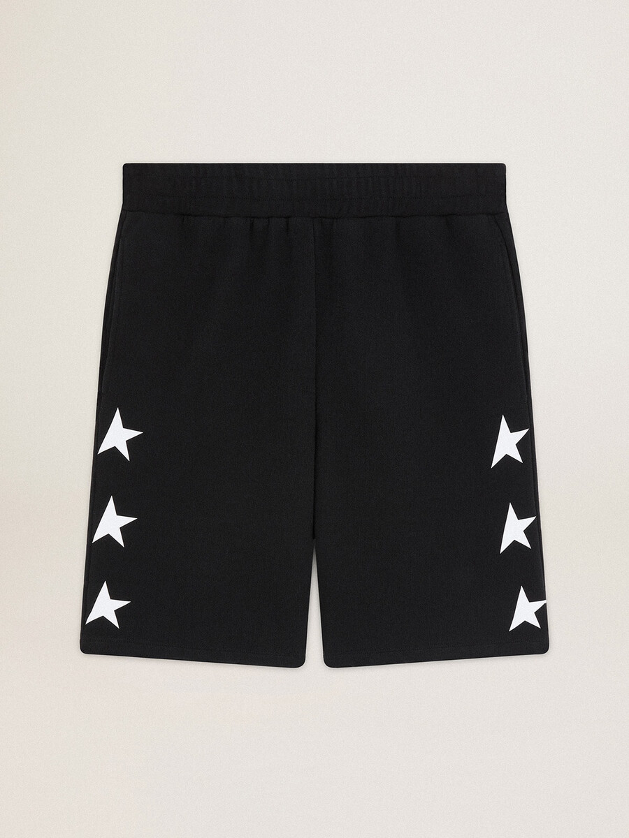 bermuda masculina preta com estrelas brancas