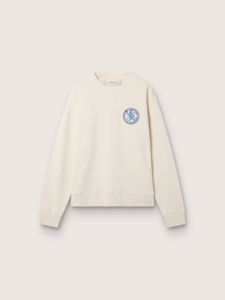 moletom ltd creme inspirado no tênis com patch bordado