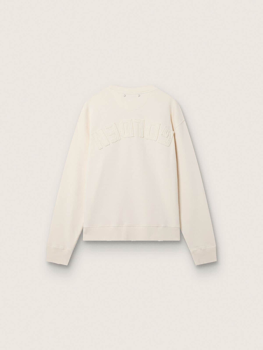 moletom ltd creme inspirado no tênis com patch bordado