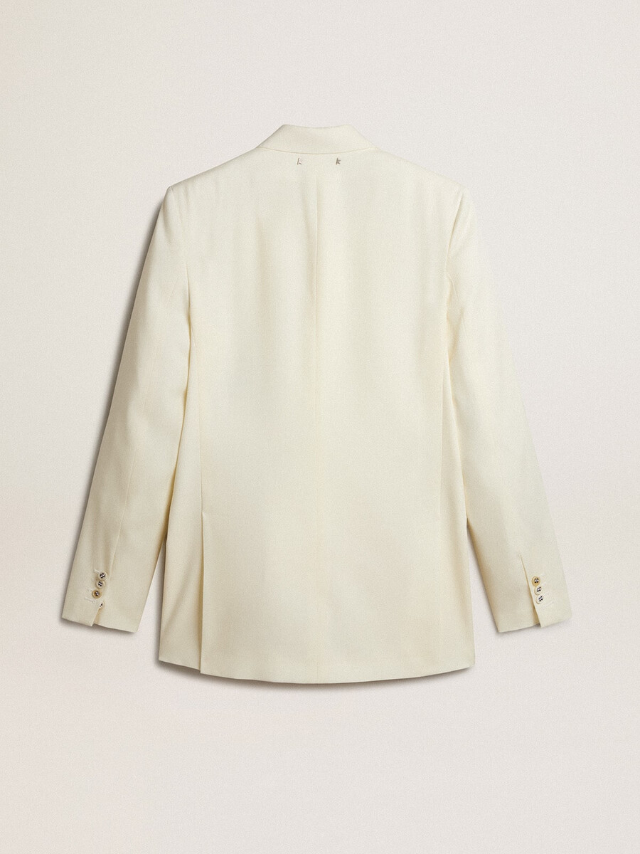 blazer masculino creme de abotoamento duplo