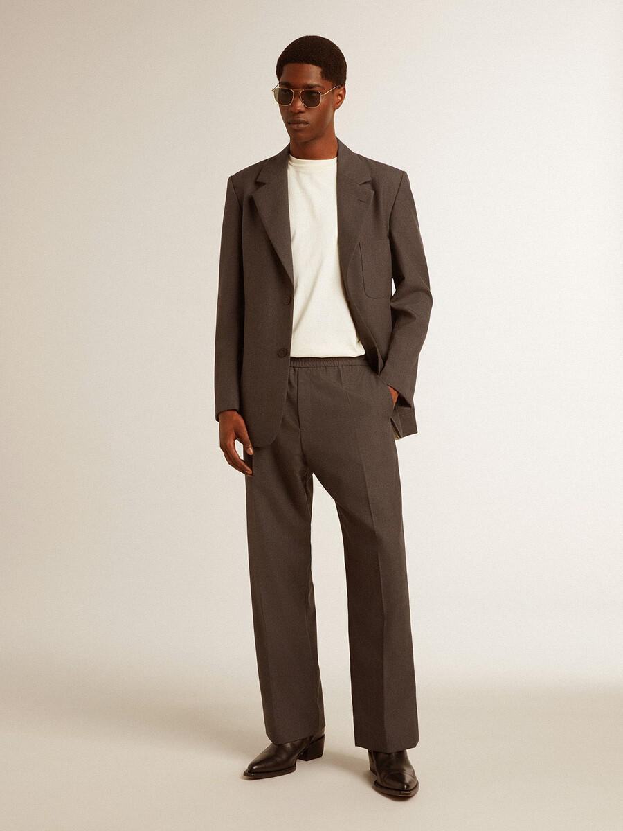 blazer masculino sob medida em lã virgem cinza antracite