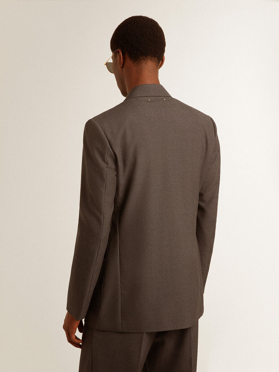 blazer masculino sob medida em lã virgem cinza antracite