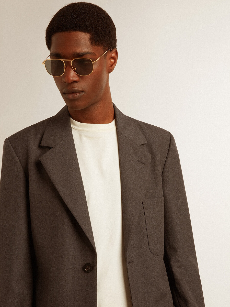 blazer masculino sob medida em lã virgem cinza antracite
