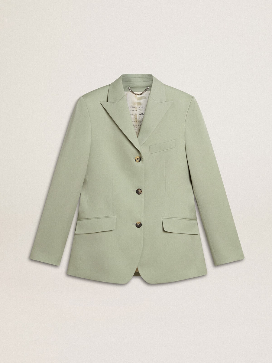 blazer feminino em lã verde-sálvia