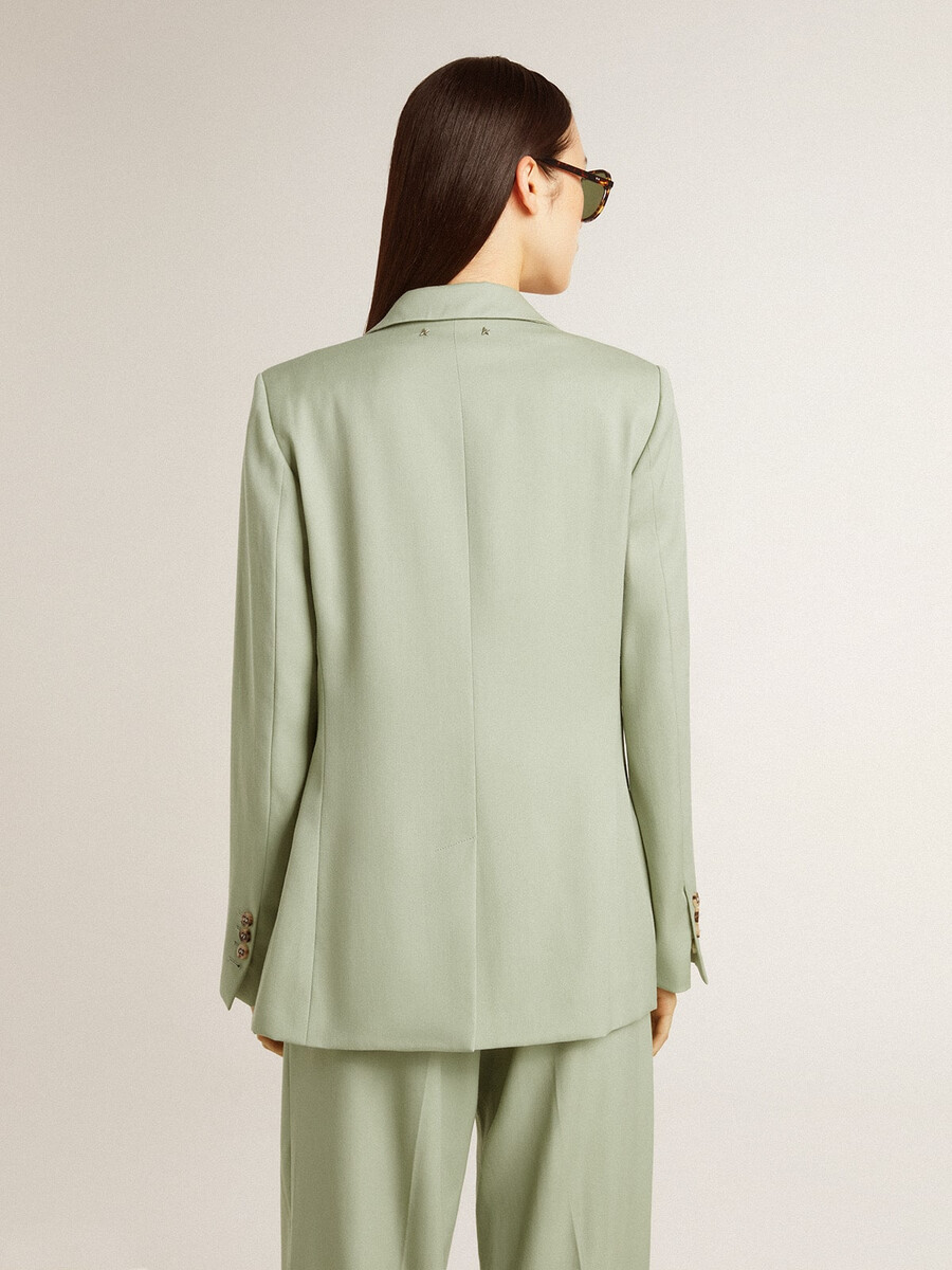 blazer feminino em lã verde-sálvia