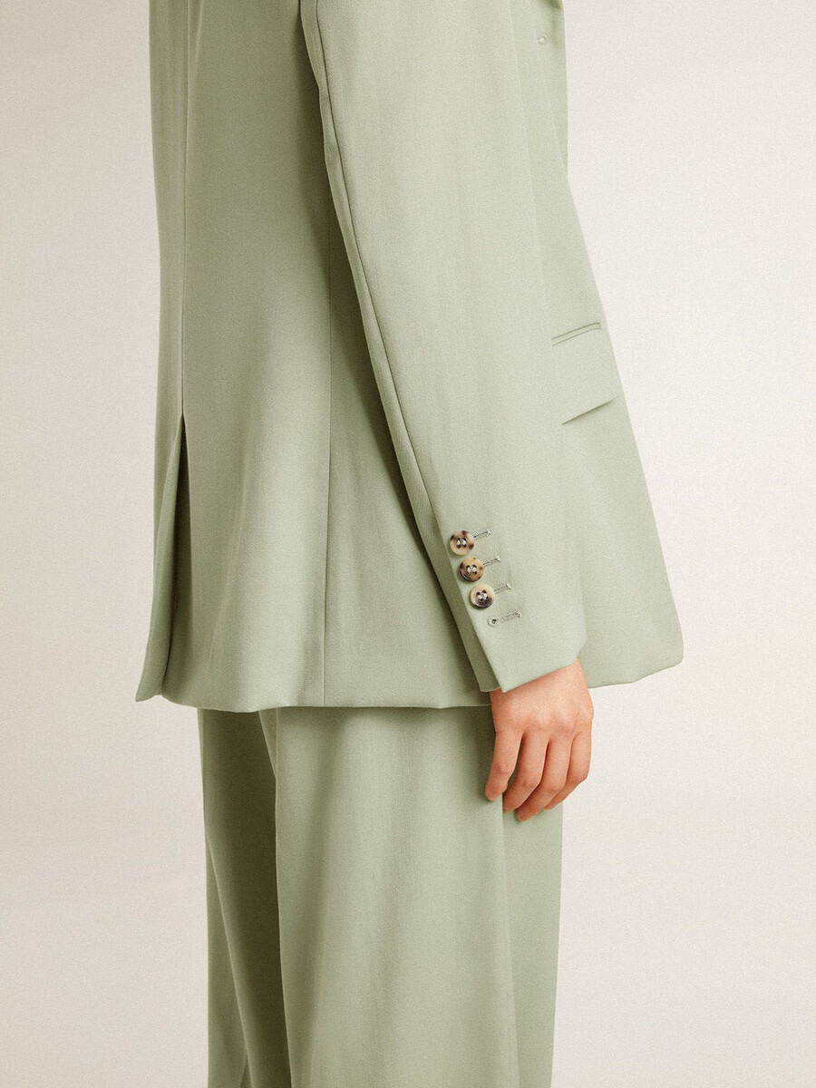 blazer feminino em lã verde-sálvia