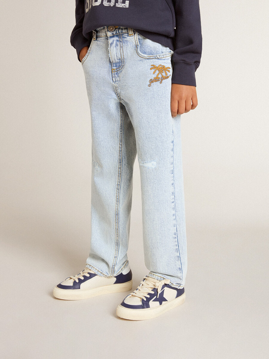 calça jeans clara para meninos