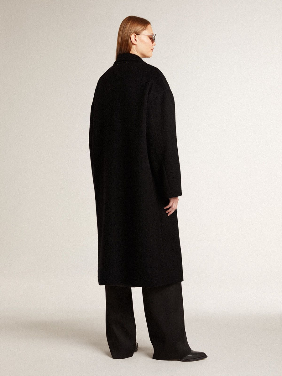 casaco preto feminino de abotoamento simples