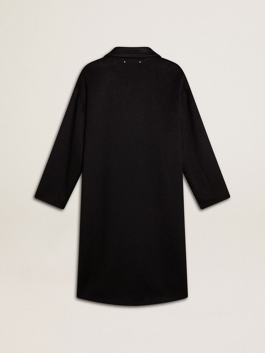 casaco preto feminino de abotoamento simples