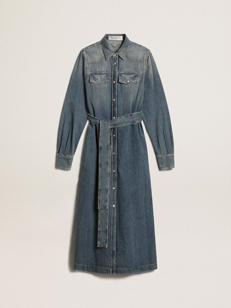 vestido camisa jeans feminino