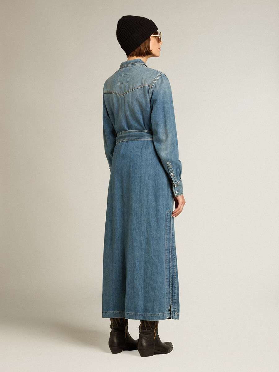 vestido camisa jeans feminino