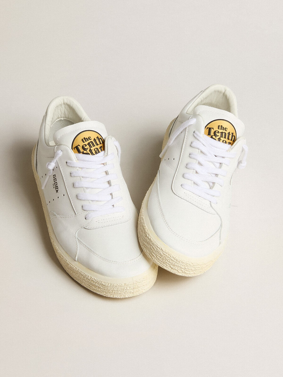 tenth star feminino em couro branco