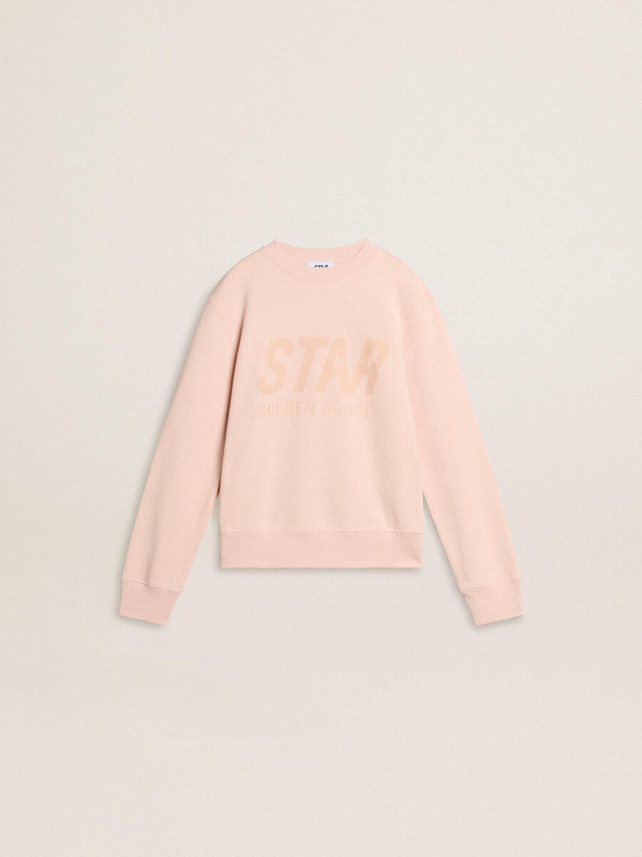 moletom rosa feminino com letras rosa na frente.