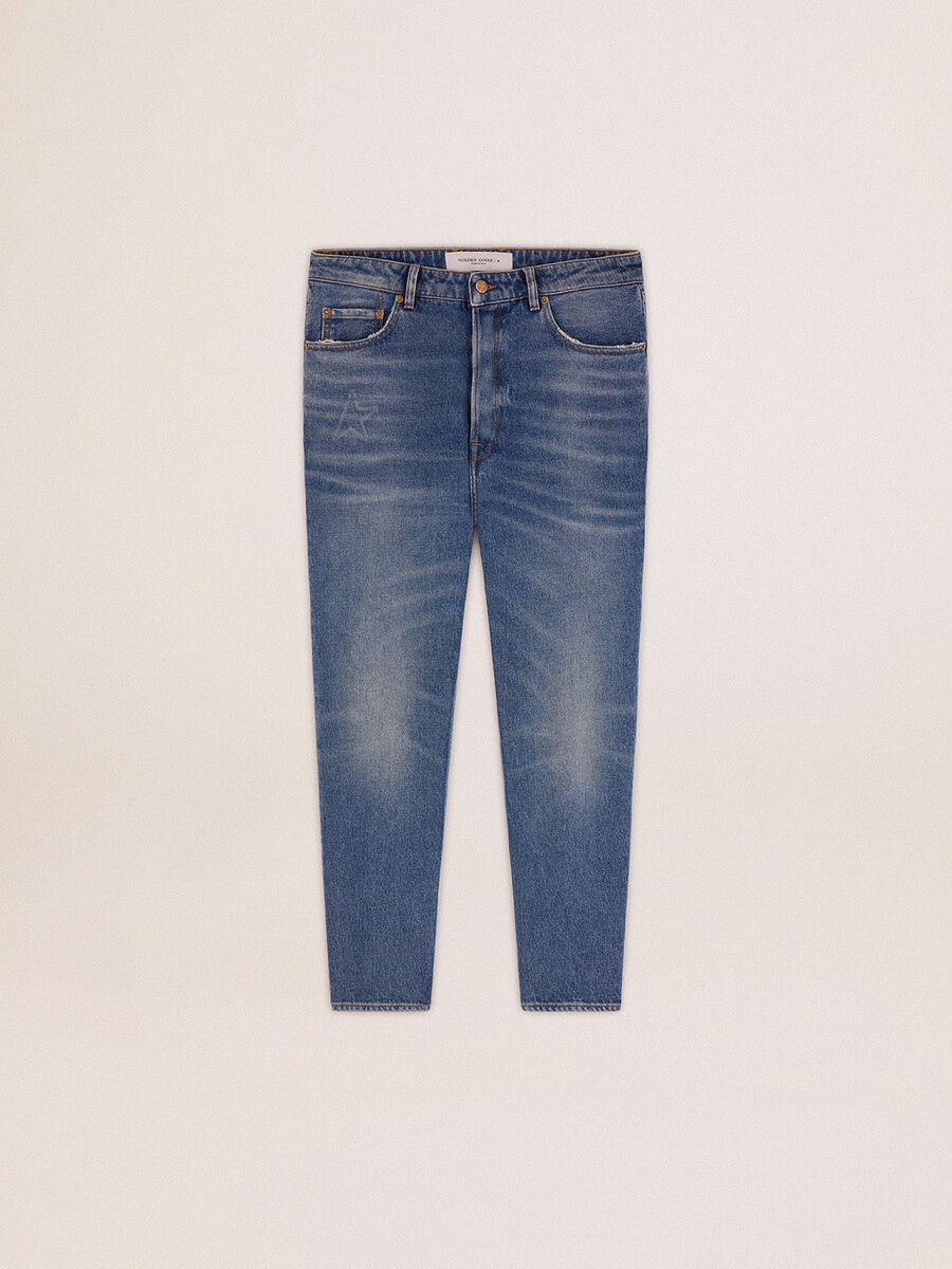 calça jeans masculina slim fit com lavagem média