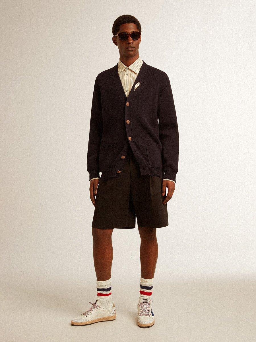 bermuda masculina em algodão preto