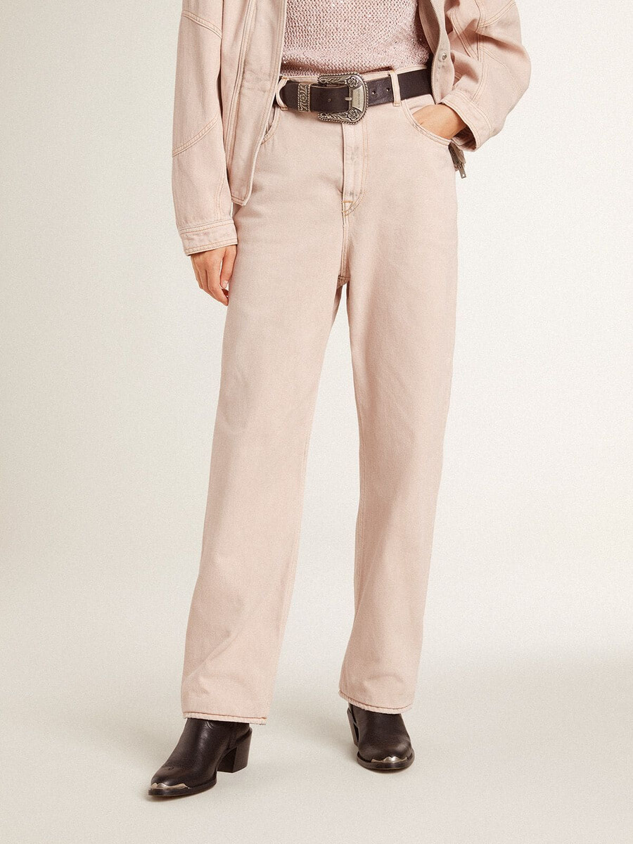 calça jeans rosa feminina