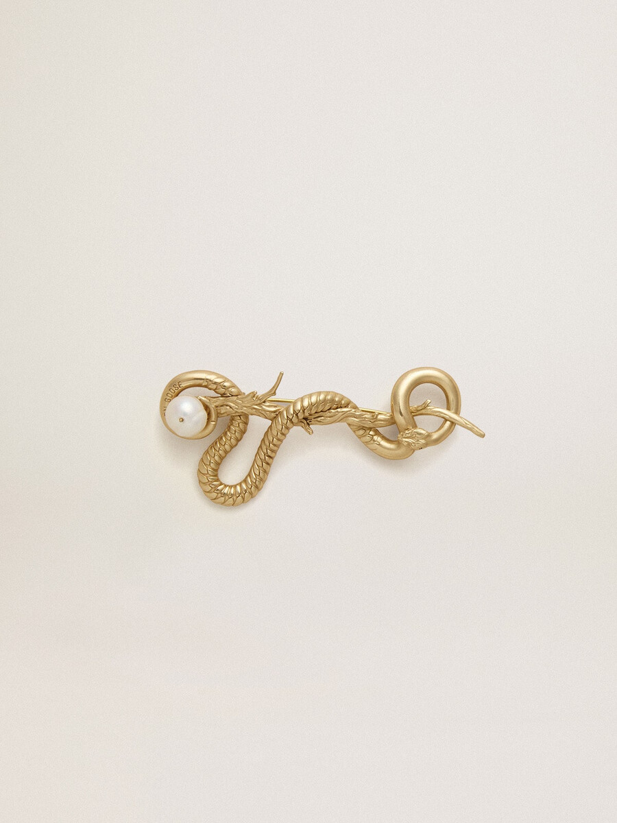 broche antigo em forma de cobra dourado