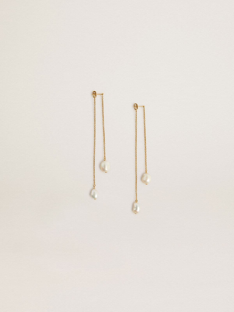 brincos pendentes com pérolas