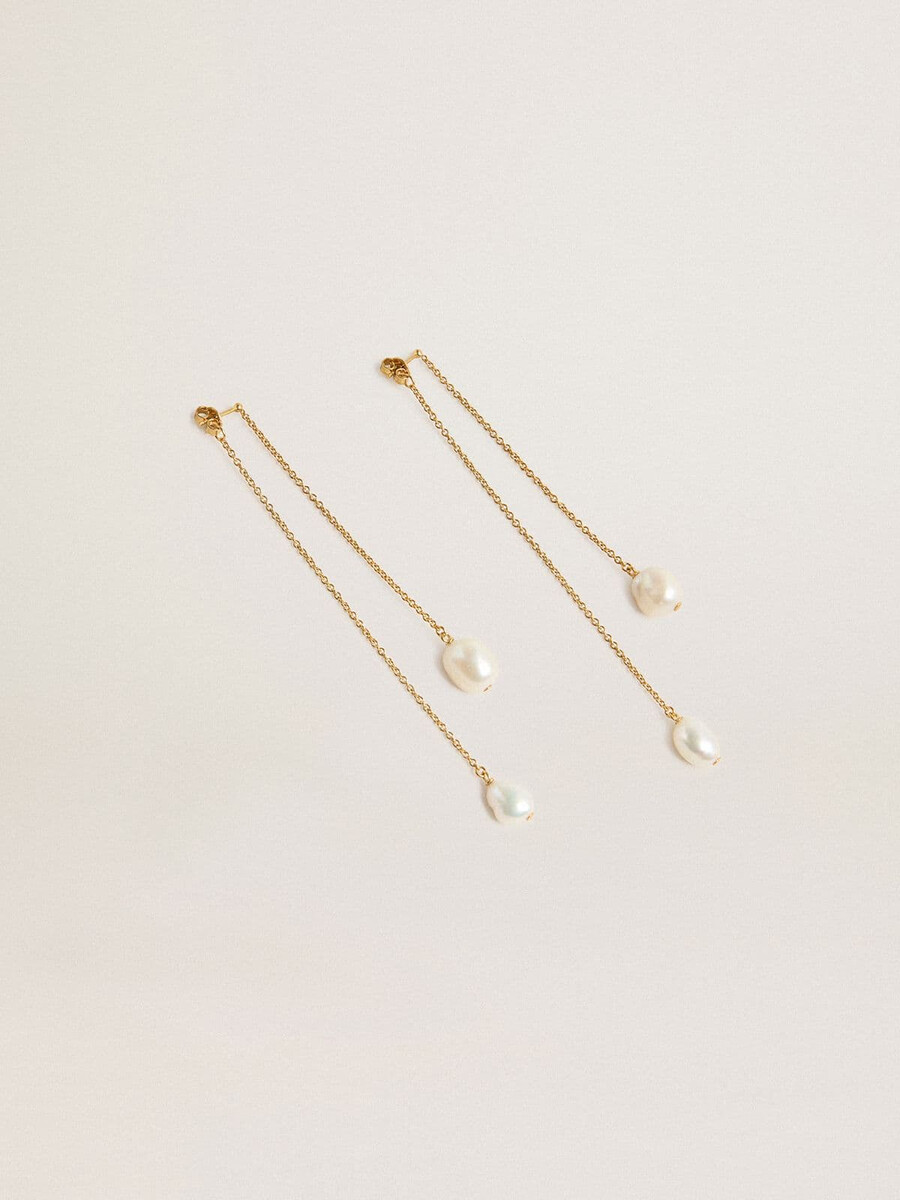 brincos pendentes com pérolas