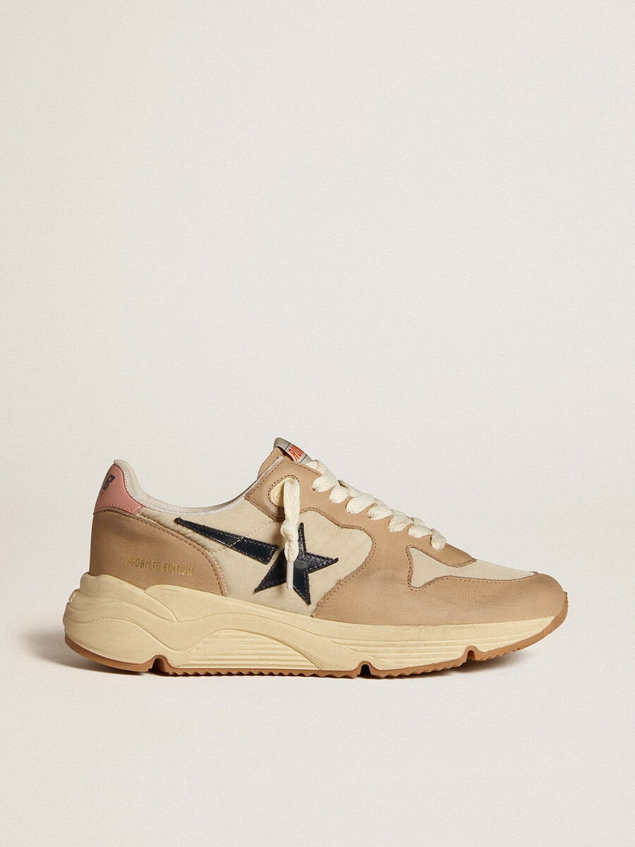 running sole ltd em nylon e nobuck com estrela de couro e detalhe no calcanhar.