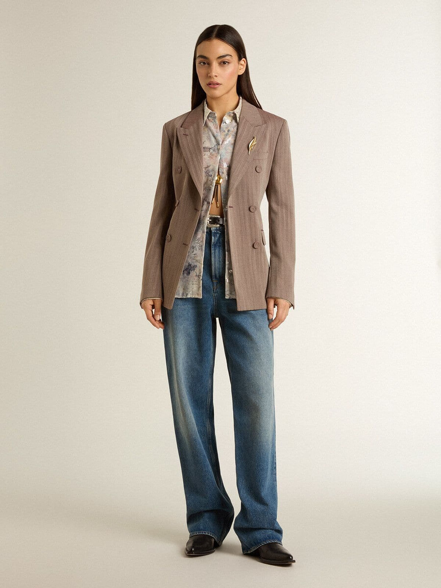 camisa feminina com estampa floral multicolorida de lantejoulas.