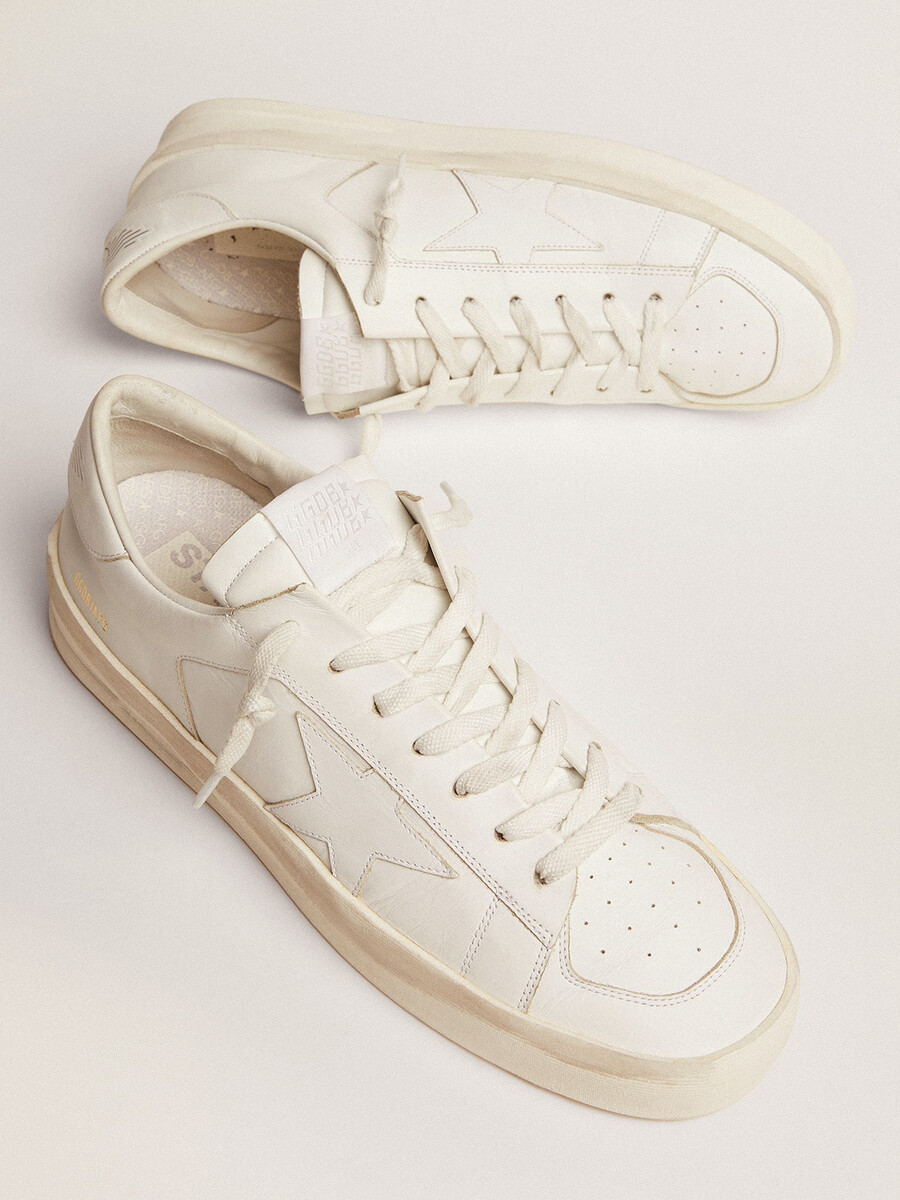 stardan masculino em couro branco