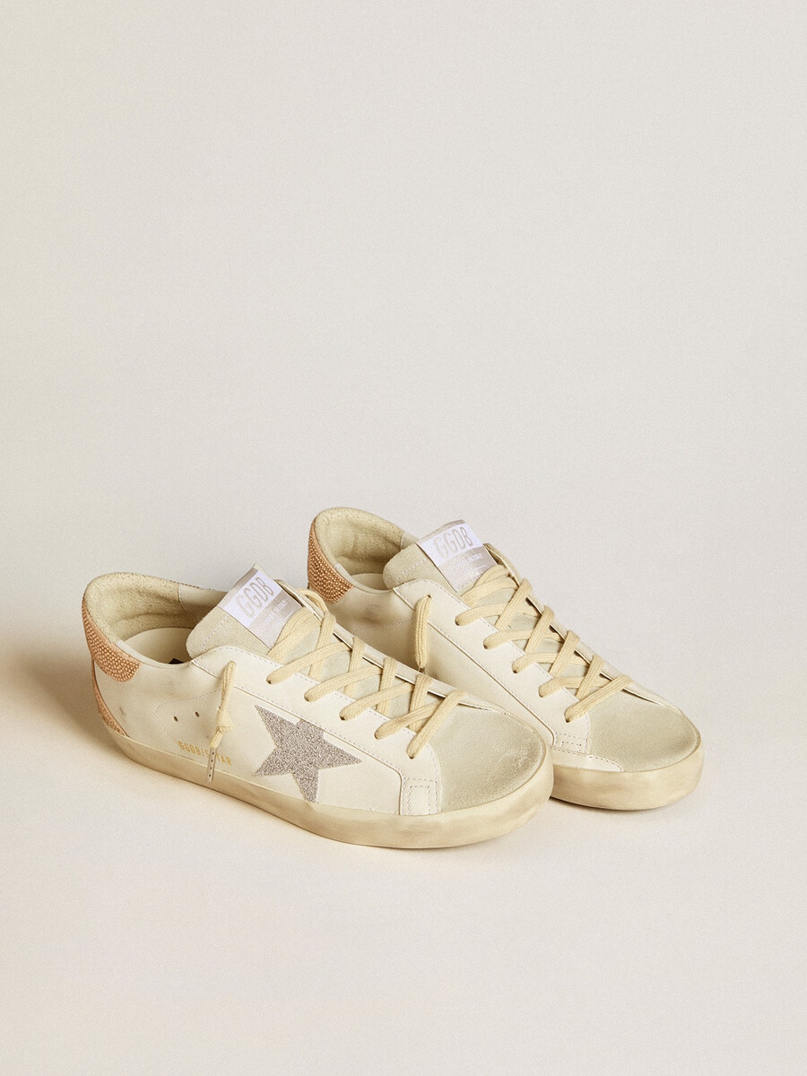 sapato feminino super-star em couro com estrela de cristal swarovski e detalhe no calcanhar.
