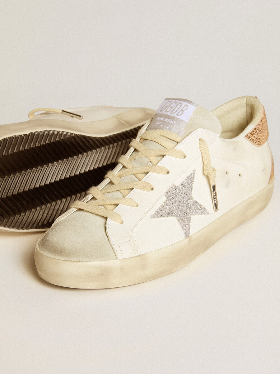 sapato feminino super-star em couro com estrela de cristal swarovski e detalhe no calcanhar.