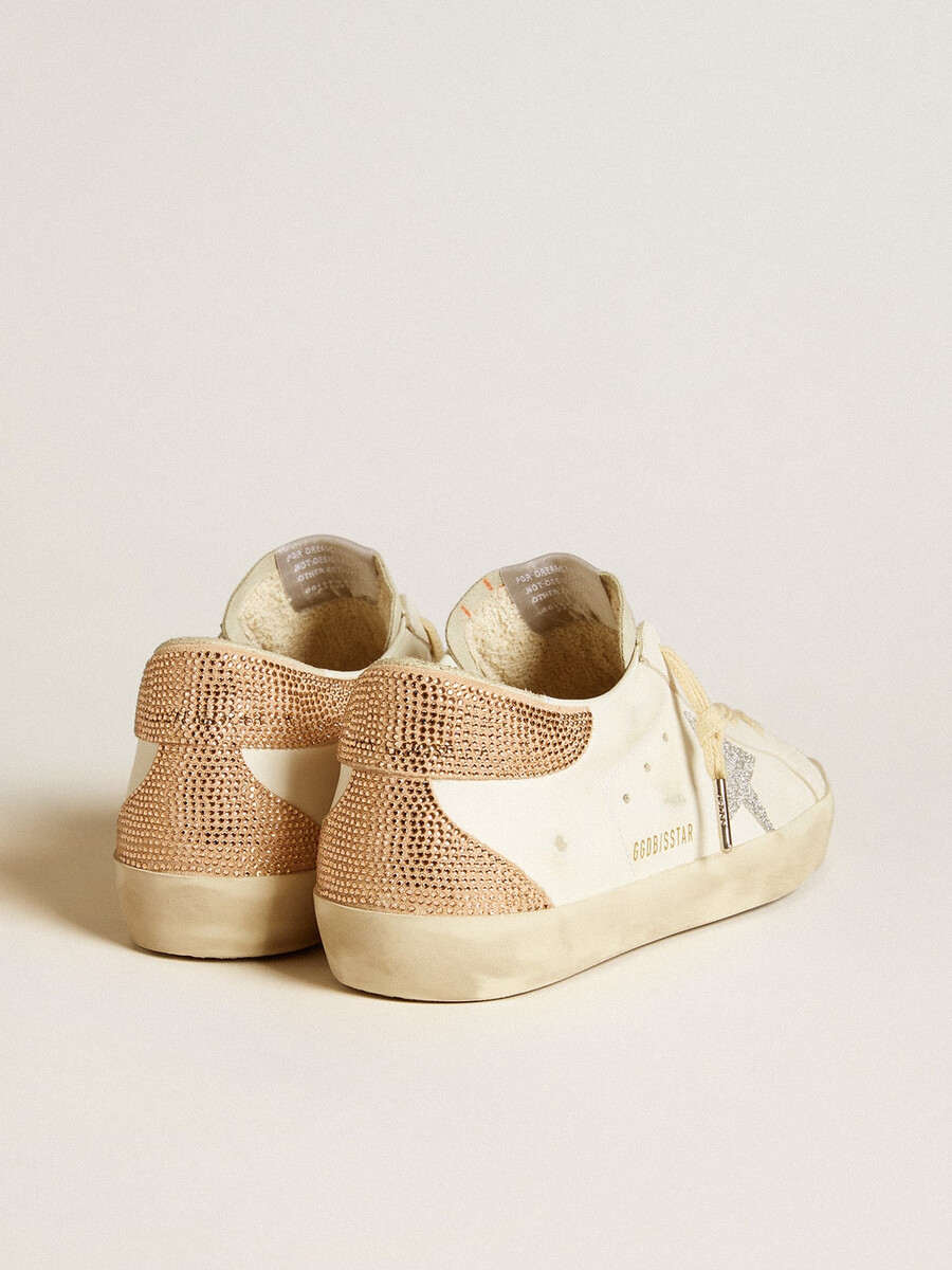 sapato feminino super-star em couro com estrela de cristal swarovski e detalhe no calcanhar.
