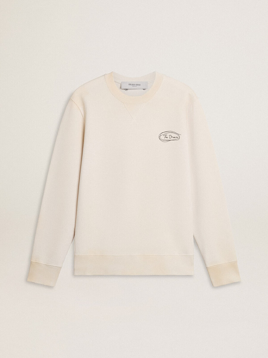 moletom feminino branco desbotado com estampa