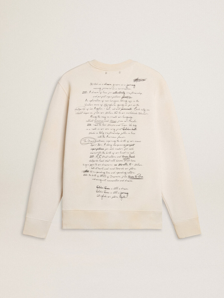 moletom feminino branco desbotado com estampa