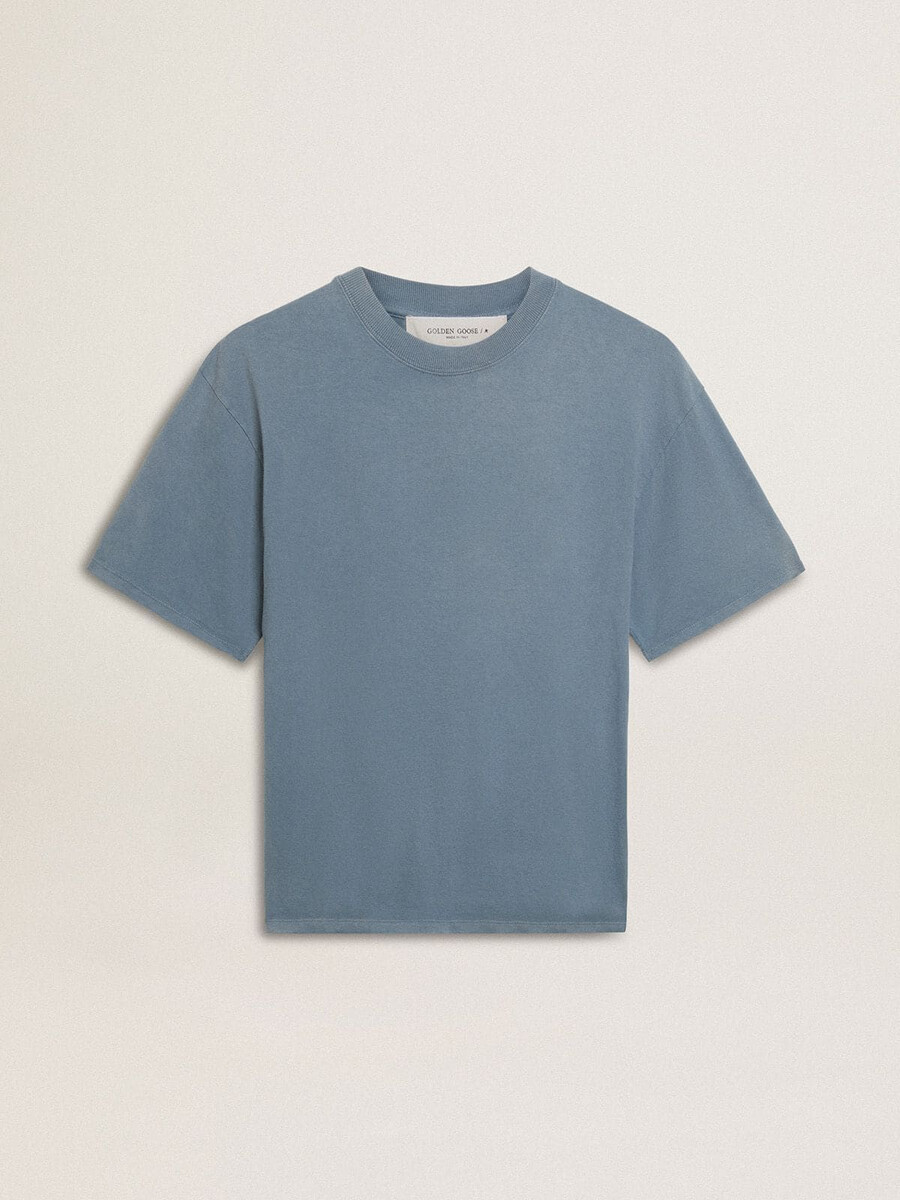 camiseta azul bebê com logo invertido nas costas - coleção jersey capsule